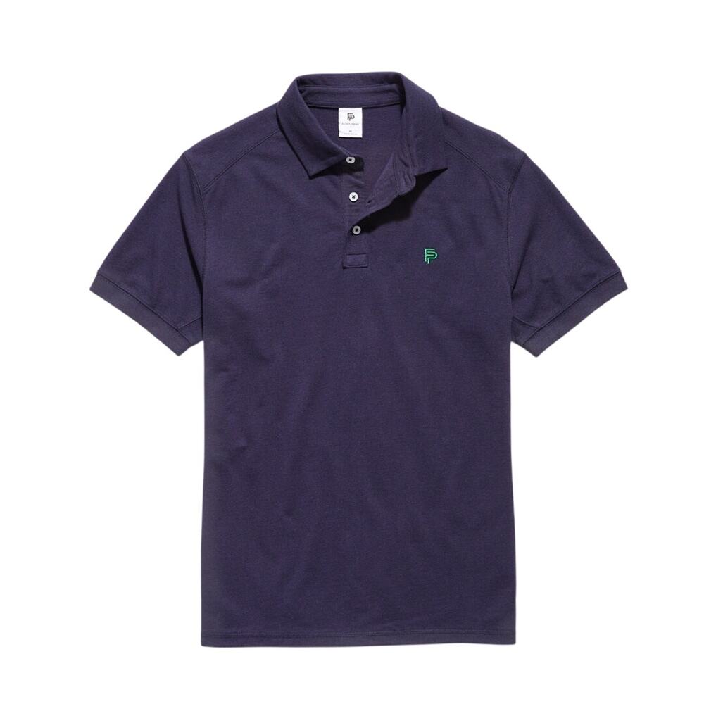 FLINT PARK Men's Short Sleeve Match Polo in Navy Blue Tennis Preppy Large - NWT